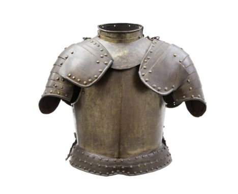 A Composite Half-ArmourEarly 17th CenturyComprising gorget of four plates hinged together, the top ones each with turned and 