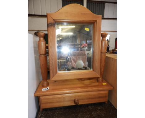 Pine Dressing Table Mirror with Trinket Drawer 