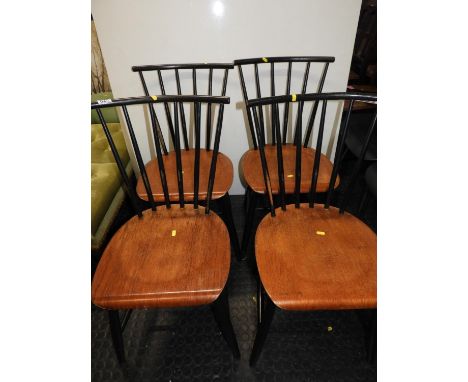 Set of 4x Stick Back Chairs 