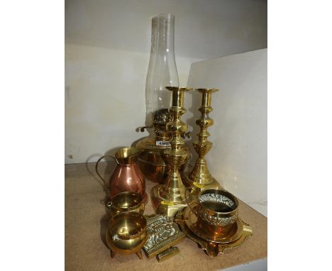 Brassware, Candlestick, Lamp etc 