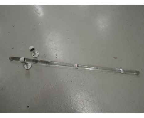 A early glass towel rail and enamel holders