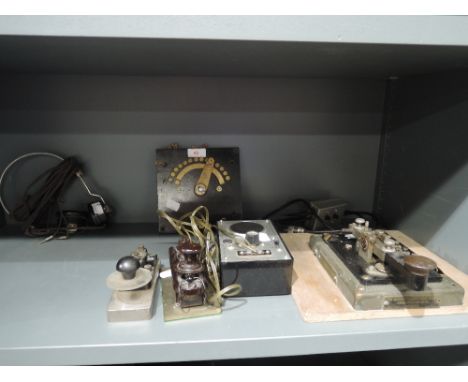 A selection of radio receiver and morse code items