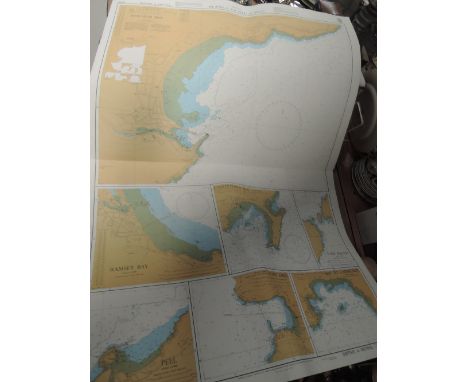 A selection of maps and ordnance survey guidesApprox 28 maps, 4 chartsCONDITION REPORT - ALL MAPS APPEAR TO BE BY ADMIRALTY C