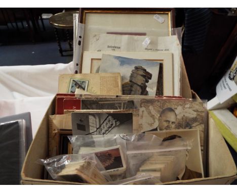 Miscellaneous items to include 1920's and 50's railway magazines, a framed set of vintage cigarette cards, depicting football