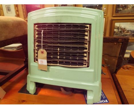 A 1930s/1940s 'Premier' turquoise enamel electric heater 