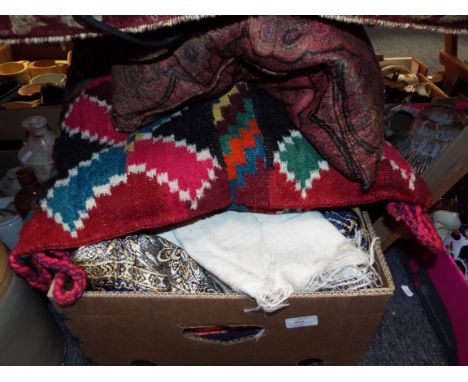 A mixed selection of textiles to include cushions, blankets, cushion covers etc