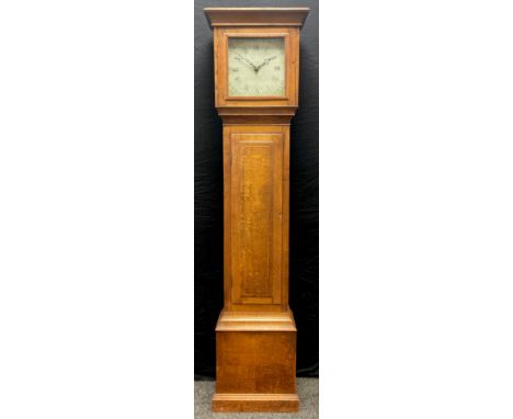 A 19th century and later oak longcase clock, 20th century trunk, 19th century dial, signed Jn Stone, Aylesbury with gilt pain