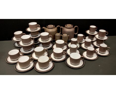 A Hornsea ‘ Lancaster vitramic contrast’ pattern, tea and coffee service for ten including; ten tea cups and saucers, ten cof