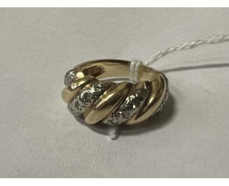 14CT GOLD &amp; DIAMOND RING SIZE I 5.4 GRAMS APPRX