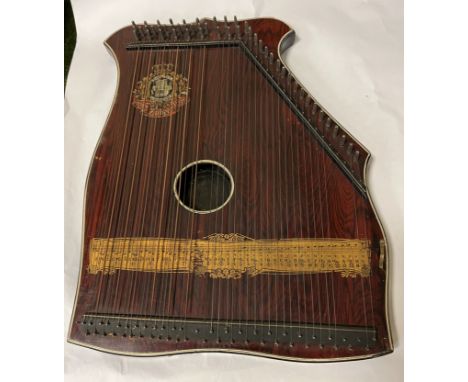 ANTIQUE SCHUTE MARKE ZITHER PIANO HARP CIRCA 1870