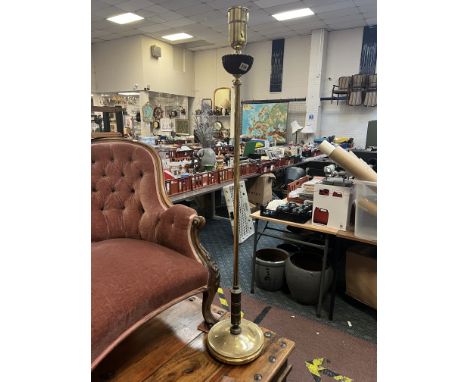 BRASS &amp; RUBY GLASS FLOOR LAMP