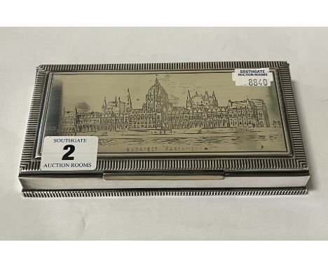 SILVER CIGARETTE CASE ''BUDAPEST DEPICTION''