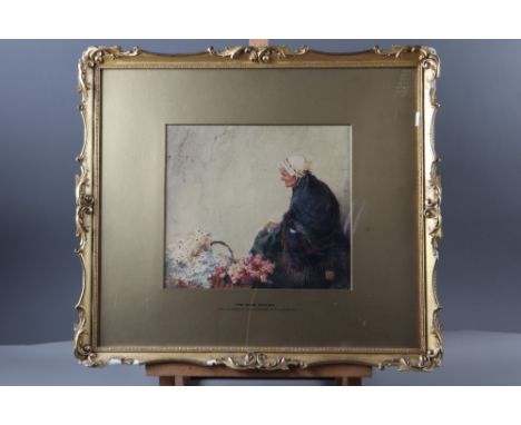 Percy Lancaster: two watercolours, "The Blue Shawl" and "Interval in Business", both 10" x 9", both in gilt scrolled frames (