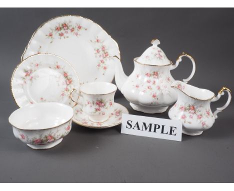 A Paragon "Victoriana Rose" pattern teaset for six