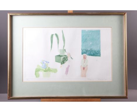 Patrick Procktor: a signed limited edition aquatint/etching, "Sadie &amp; Prudence", 63/75, in gilt strip frame