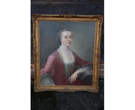 Thomas Hudson: a mid 18th century oil on canvas portrait of Elizabeth Inge of Charterhouse Coventry, 29" x 24", in gilt frame