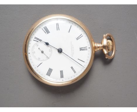 A rolled gold cased Waltham pocket watch, an Elgin pocket watch, a 19th century pocket watch and an Italian coin spoon