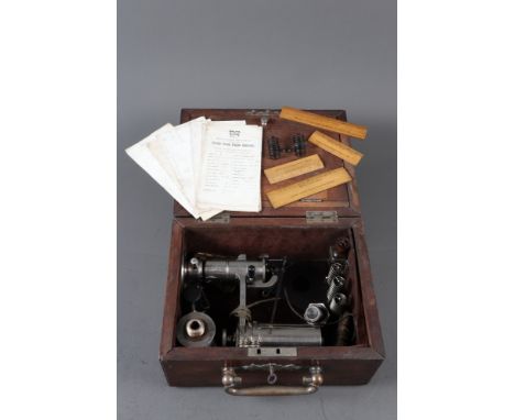 A Crosby steam engine indicator, in fitted case with instructions