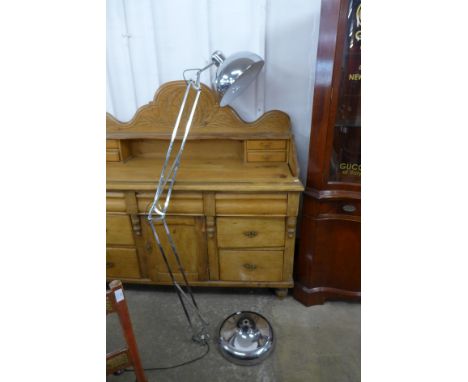 A chrome floor standing anglepoise lamp, a/f 
