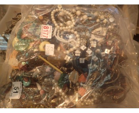 Approximately 3 - 4kg of mixed costume jewellery in sealed bags