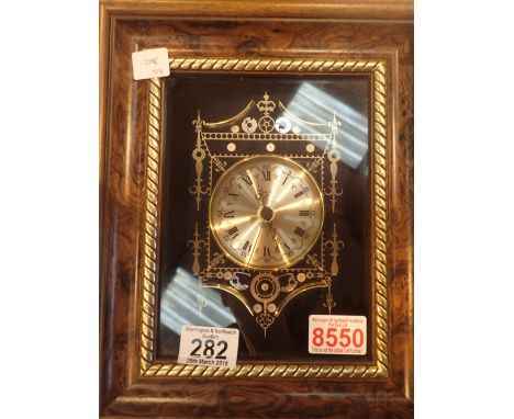 Walnut cased brass dial wall clock with quartz movement 30 x 25 cm