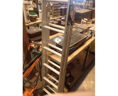 Pair of aluminium extending ladders / step ladders