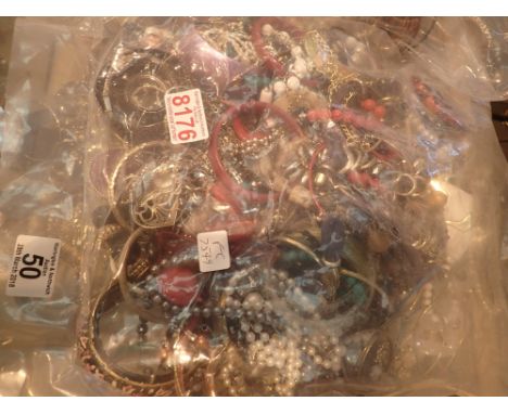 Approximately 3 - 4kg of mixed costume jewellery in sealed bags