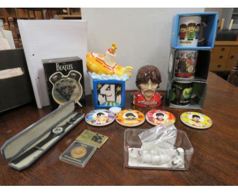 A SELECTION OF MAINLY CHINA BEATLES MEMORABILIA, to include unusual Yellow Submarine money box with stopper, limited edition 
