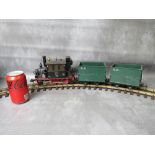 MARKLIN GARDEN SCALE DEUTSCHE BUNDESBAHN LOCOMOTIVE 98311, together with a matching pair of green