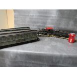 BACHMANN GARDEN SCALE LOCOMOTIVE AND TENDER, together with three BAchmann carriages (One A/F - set