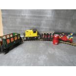 GARDEN GAUGE LOCOMOTIVE, together with a Lehmann LGB open carriage, a Lionel Mickey Mouse / Donald