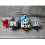BACHMANN GARDEN SCALE THOMAS THE TANK ENGINE No.1, together with a matching pair of grey uncovered