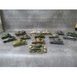 FIFTEEN UNBOXED TANKS / HALF TRACKS, by Corgi / Solido