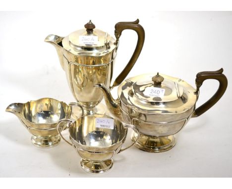 Silver four piece tea and coffee service 62.4ozt gross weight