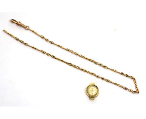 A 9ct gold chain and a Jaegar LeCoultre lady's gold cased watch 
