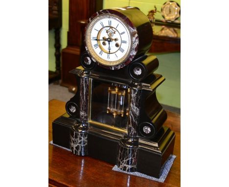A French slate mantel clock 