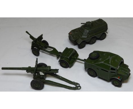 DINKY FIELD ARTILLARY TRACTOR 688, TRAILER & GUN & ARMOURED CARRIER & 3.5 GUN   