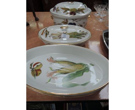 Two Royal Worcester tureens and two serving dishes