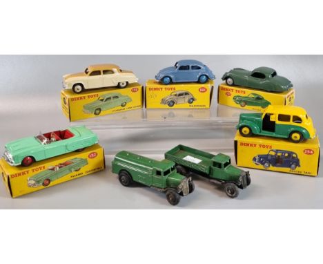 Collection of five boxed vintage Dinky Toys to include: 132 Packard Convertible, 157 Jaguar XK 120 Coupe, 181 Volkswagen, 172