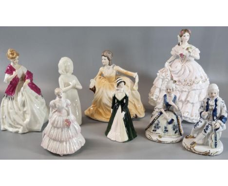 Collection of figurines to include: Royal Worcester 'The Fairest Rose', 'First Dance', 'My Prayer', Coalport 'Penelope' etc. 