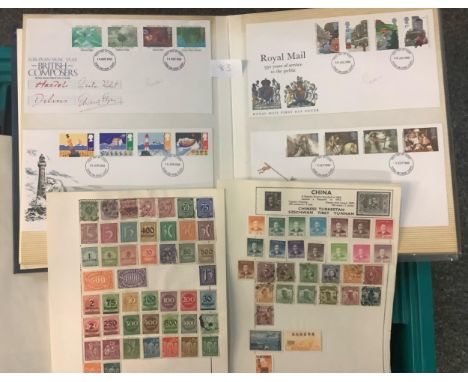 All World collection of stamps in old albums and stockbooks plus large selection of Great Britain First Day Covers in various