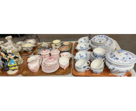 Very large collection of mainly 20th century French Quimper hand painted pottery items to include: a service decorated in blu