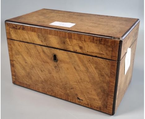 19th century maple two section tea caddy of rectangular form.  (B.P. 21% + VAT) 