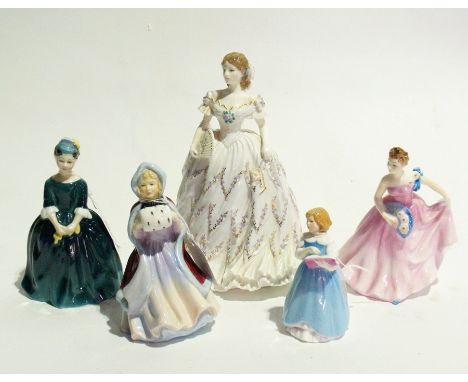 Royal Doulton figures including "First Recital", "Cherie" and a Paragon figure "Miss Susan", a Royal Worcester figure "The La