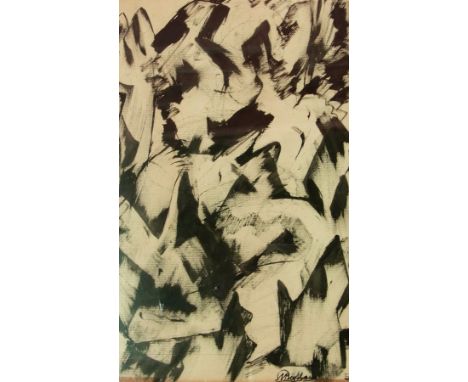 Marcel Basler 
Pair watercolour drawings
Abstract forms, signed, dated '56 and another of two stylised figures, initialled an