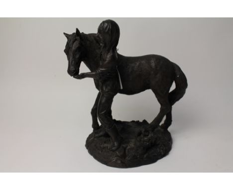 Heredites model - girl feeding pony
