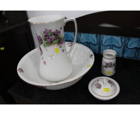 Floral jug and basin 