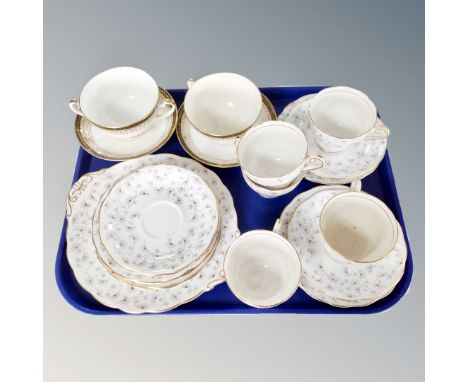 A tray containing a 17 piece Royal Standard Vanity Fair bone china tea service together with two further Royal Grafton Majest