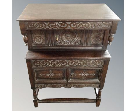 A Victorian carved oak buffet sideboard 