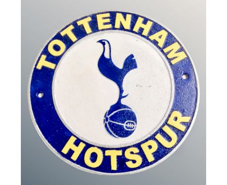 A cast iron wall plaque, Tottenham Hotspur club crest.